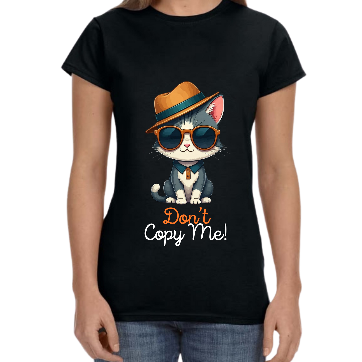 Don't Copy Me!" Cat T-Shirt - Funny & Stylish Tee- Vibrancy GG