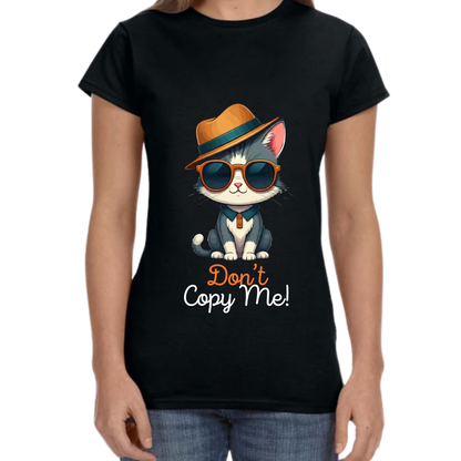 Don't Copy Me!" Cat T-Shirt - Funny & Stylish Tee- Vibrancy GG