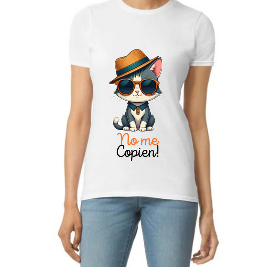 Camiseta de Gato "¡No me Copien!" - Divertida y con Estilo - Vibrancy GG