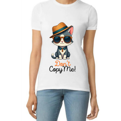 Don't Copy Me!" Cat T-Shirt - Funny & Stylish Tee- Vibrancy GG