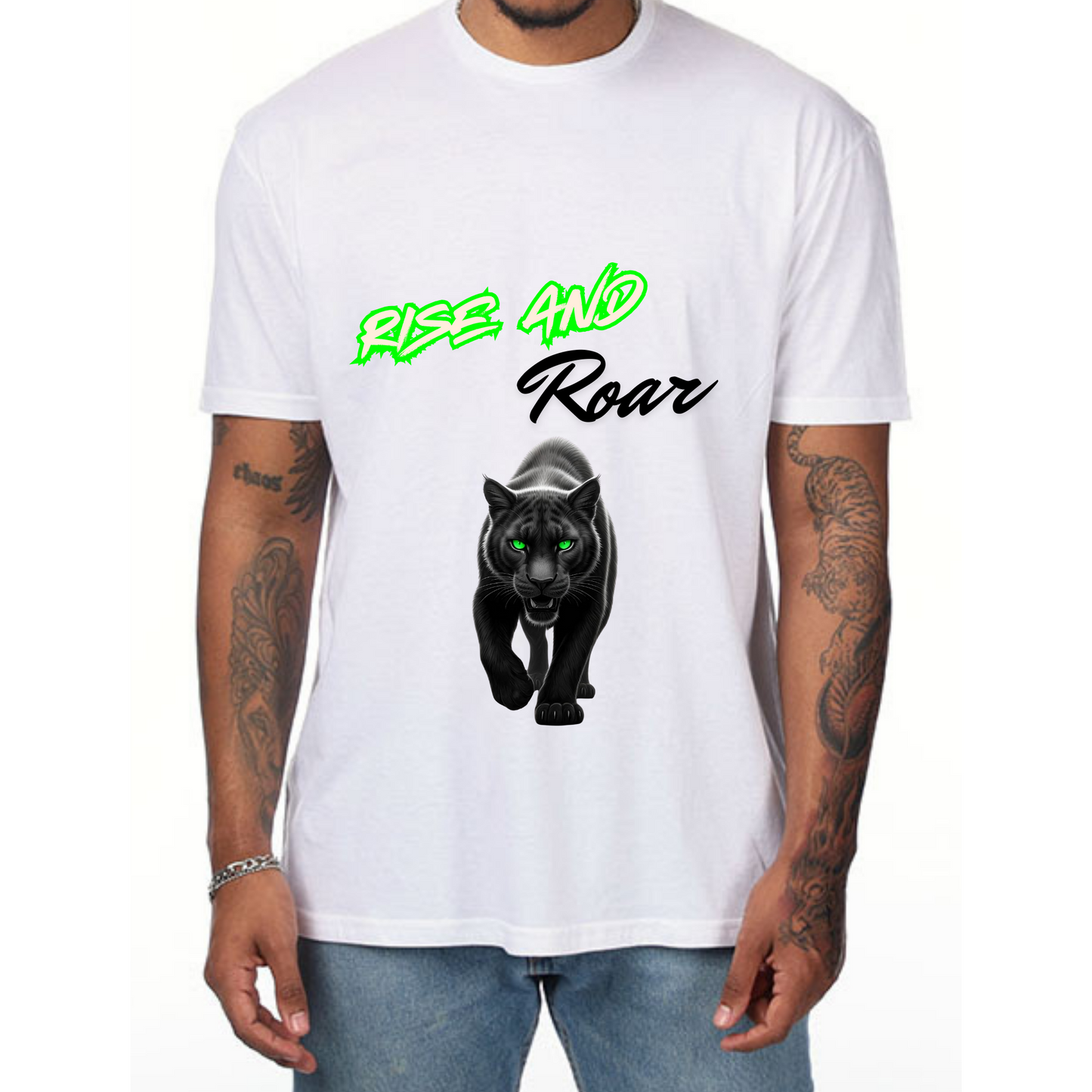 Rise and Roar Panther T-Shirt - Wild Animal Graphic Tee for Men - Vibrancy GG