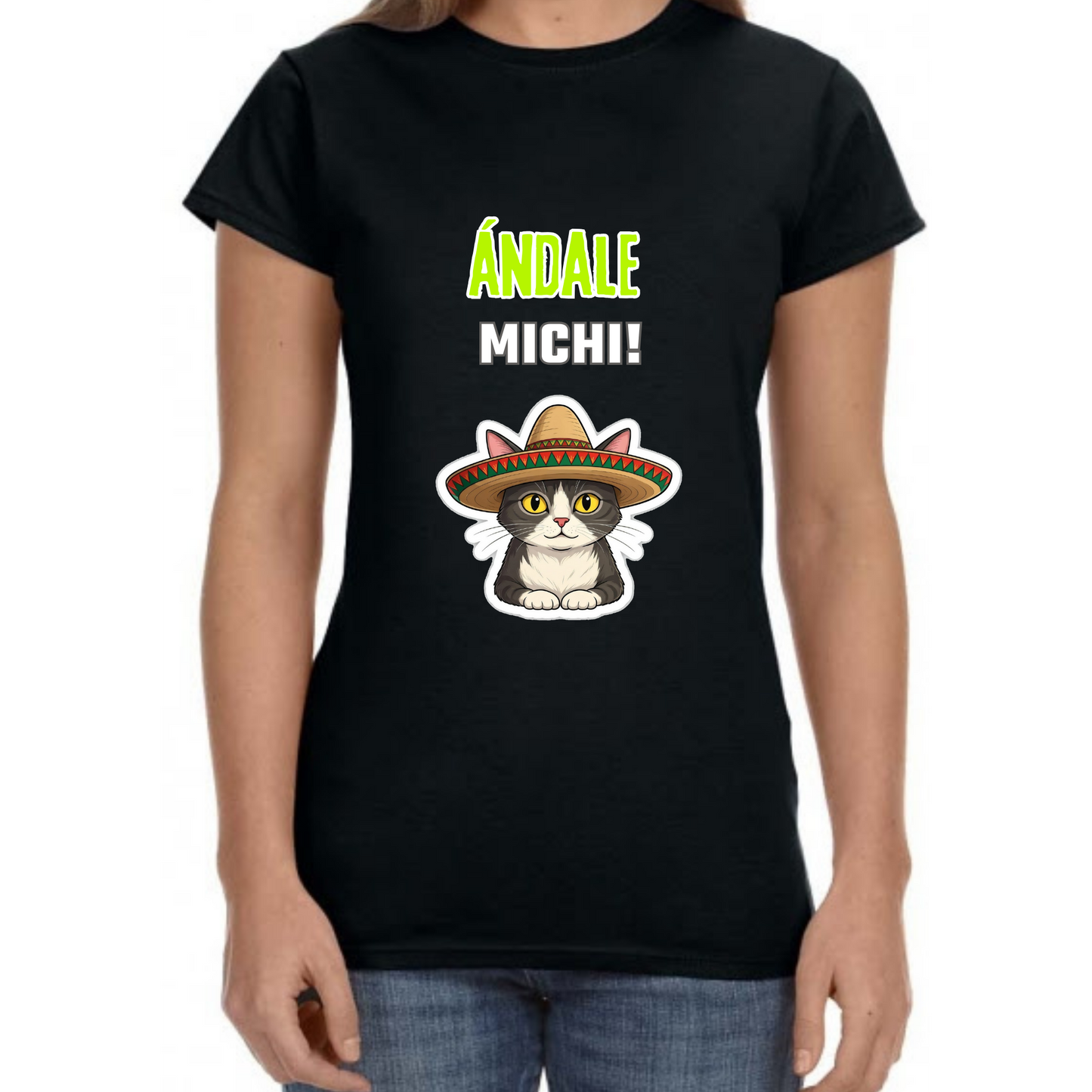 Mexican Cat Style T Shirt  Andale Michi for Men And Women  S - XL - Vibrancy GG