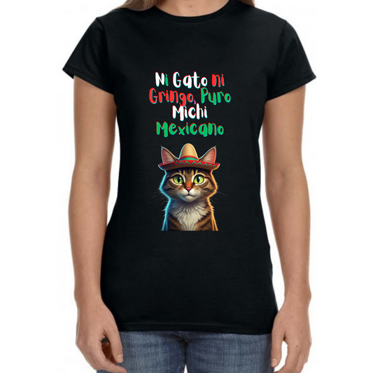 Mexican Cat T-Shirt – Funny Unisex Michi Lover Tee