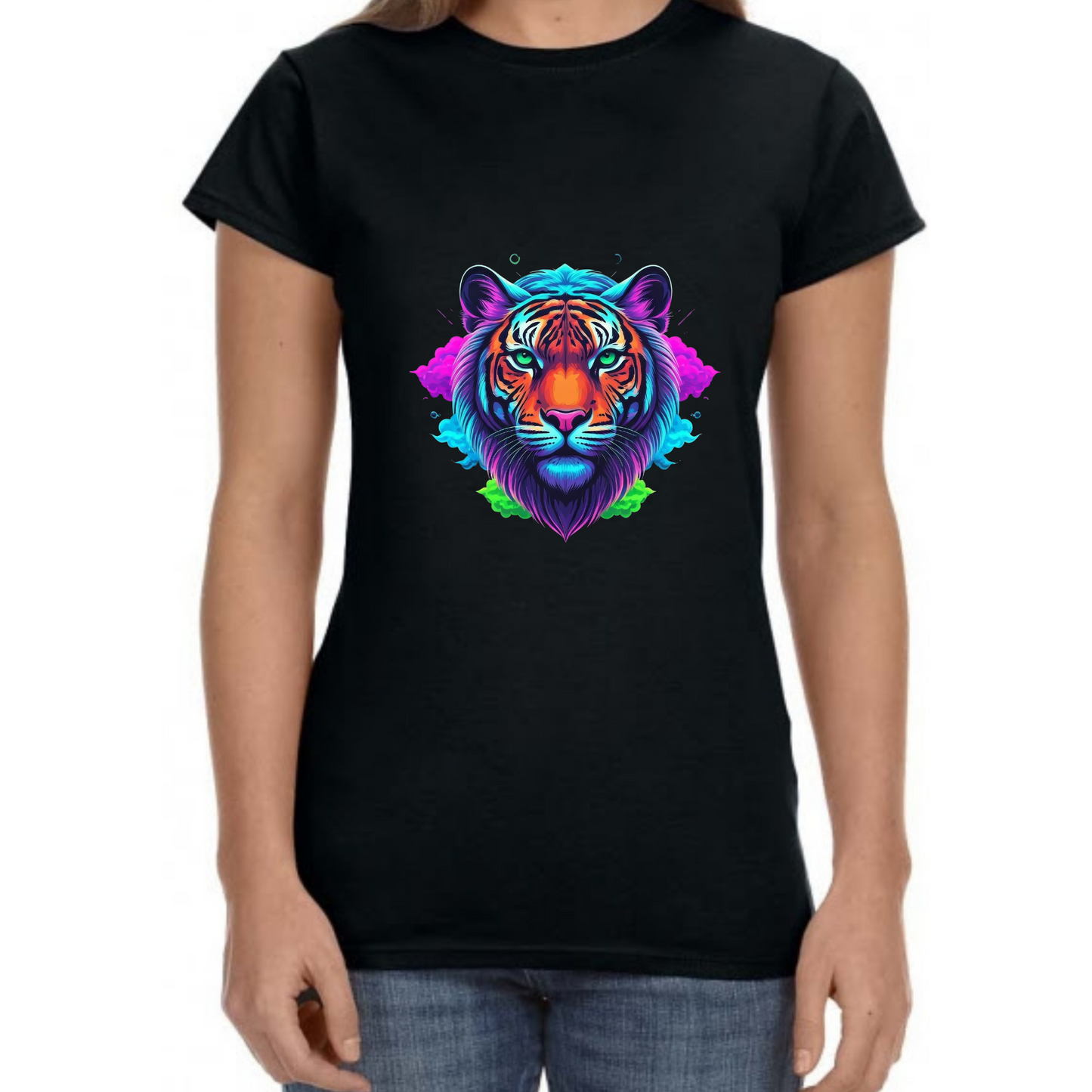 Neon Tiger Unisex T-Shirt – Bold Animal Graphic Tee for Women - Vibrancy GG