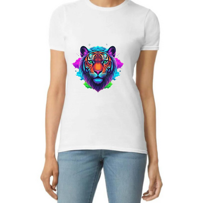 Neon Tiger Unisex T-Shirt – Bold Animal Graphic Tee for Women - Vibrancy GG