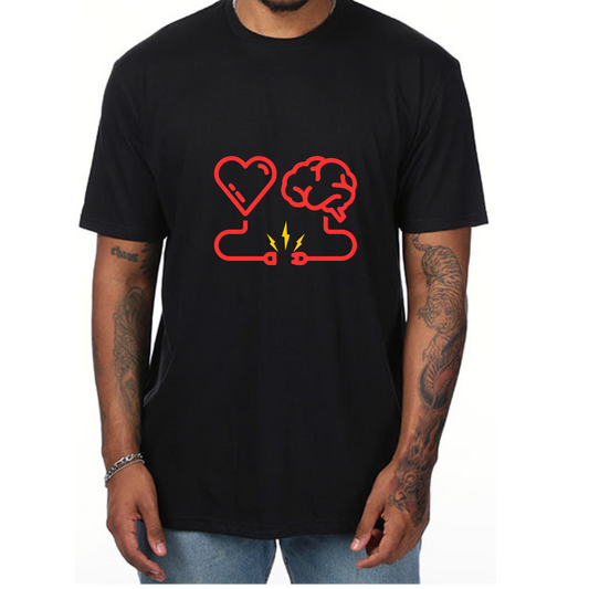 Heart vs. Mind Graphic T-Shirt – Bold and Thoughtful Design