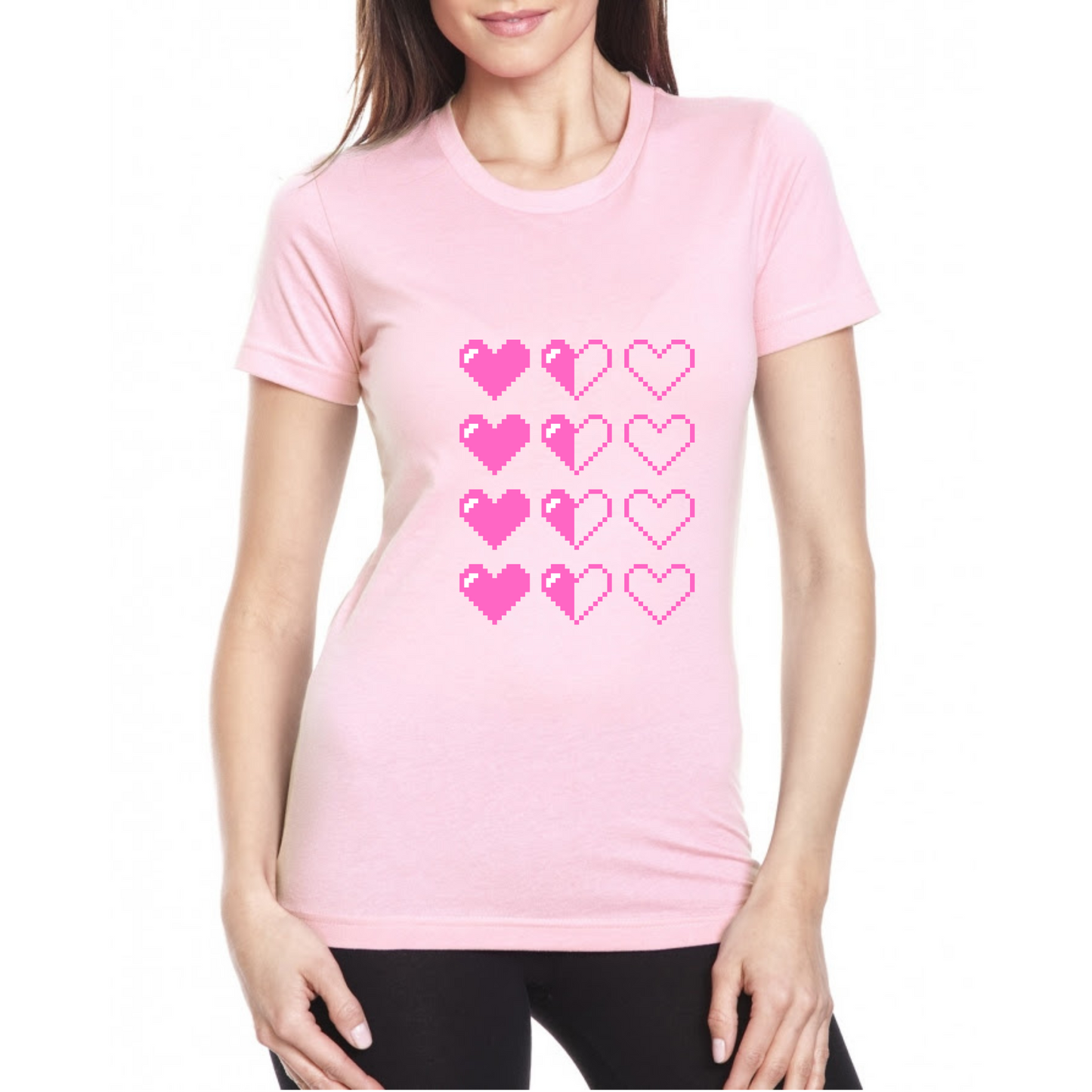 Pixel Heart Lives T-Shirt - Fun Retro Love Design