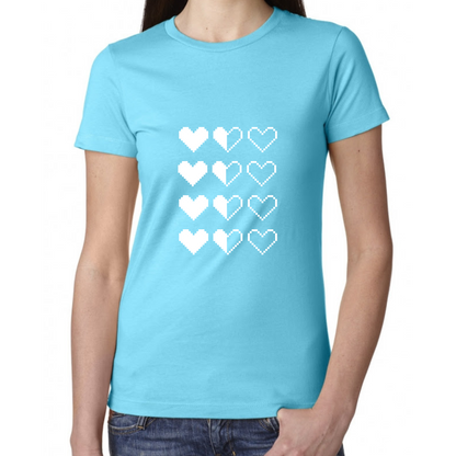 Pixel Heart Lives T-Shirt - Fun Retro Love Design