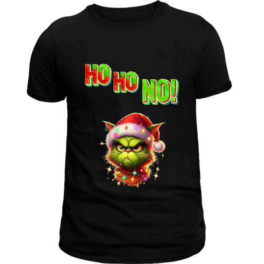 Ho Ho NO! – Grumpy Cat Holiday Tee for the Season - Grinch Christmas T Shirt for Men and Women - VibrancyGG