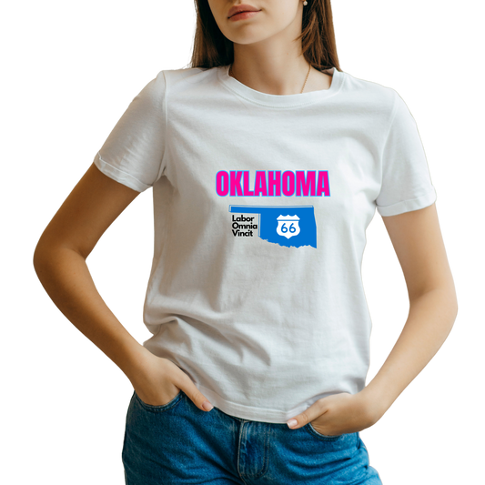 Oklahoma T-Shirt for Women - "Positive Vibes" - Exclusive Design 100% Cotton - VibrancyGG