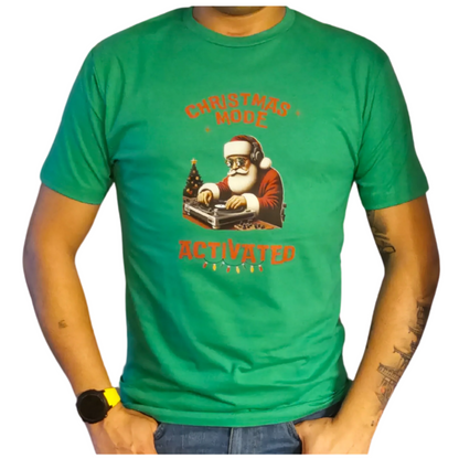 T Shirt Christmas Green Santa Men and Women S - XL - VibrancyGG